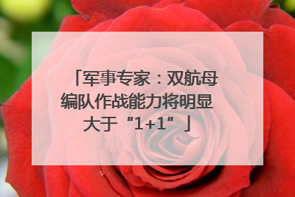 军事专家：双航母编队作战能力将明显大于“1+1”