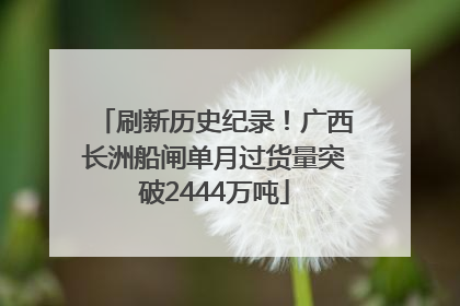 刷新历史纪录！广西长洲船闸单月过货量突破2444万吨
