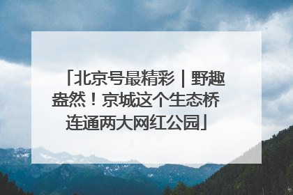 北京号最精彩｜野趣盎然！京城这个生态桥连通两大网红公园