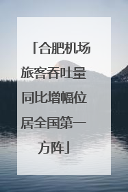 合肥机场旅客吞吐量同比增幅位居全国第一方阵