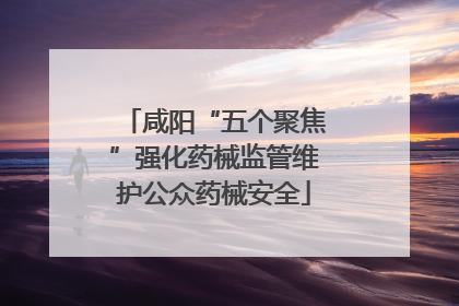 咸阳“五个聚焦”强化药械监管维护公众药械安全