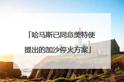 哈马斯已同意美特使提出的加沙停火方案