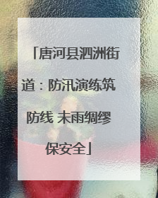 唐河县泗洲街道：防汛演练筑防线 未雨绸缪保安全