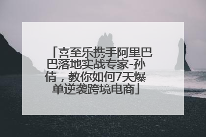 喜至乐携手阿里巴巴落地实战专家-孙倩，教你如何7天爆单逆袭跨境电商