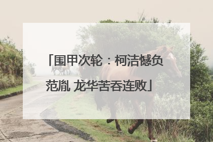 围甲次轮：柯洁憾负范胤 龙华苦吞连败