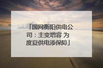 国网衡阳供电公司：主变增容 为度夏供电添保障