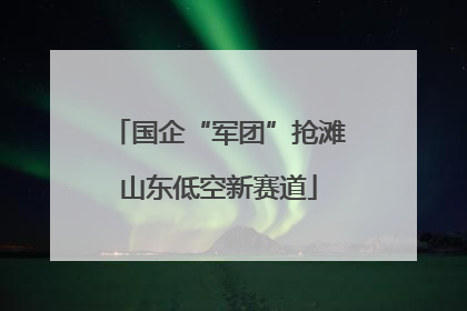 国企“军团”抢滩山东低空新赛道