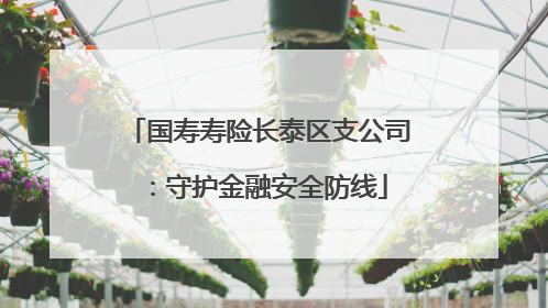 国寿寿险长泰区支公司：守护金融安全防线