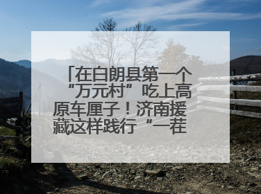 在白朗县第一个“万元村”吃上高原车厘子！济南援藏这样践行“一茬接着一茬干”