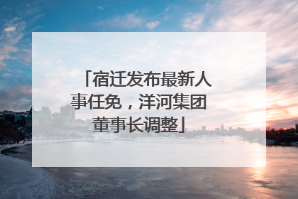 宿迁发布最新人事任免，洋河集团董事长调整