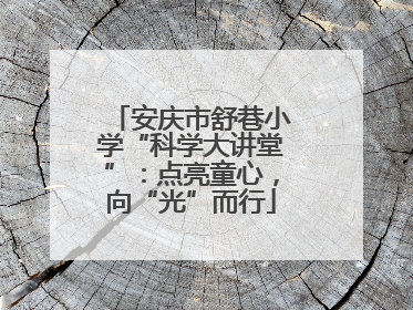 安庆市舒巷小学“科学大讲堂”：点亮童心，向“光”而行