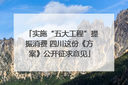 实施“五大工程”提振消费 四川这份《方案》公开征求意见