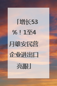 增长53%！1至4月雄安民营企业进出口亮眼
