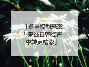 多重福利来袭！来往日韩经青中转更精彩