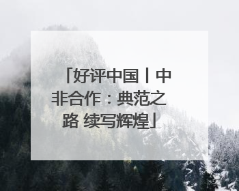 好评中国丨中非合作：典范之路 续写辉煌