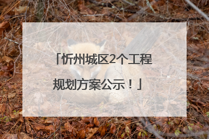 忻州城区2个工程规划方案公示！