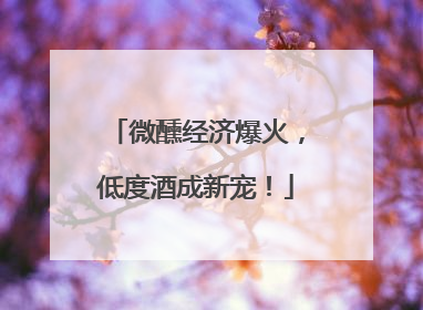 微醺经济爆火，低度酒成新宠！
