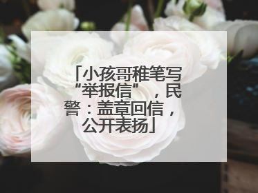 小孩哥稚笔写“举报信”，民警：盖章回信，公开表扬