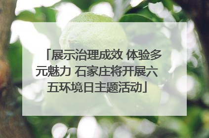 展示治理成效 体验多元魅力 石家庄将开展六五环境日主题活动