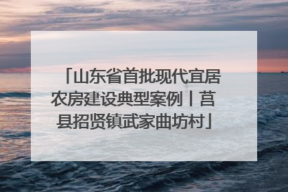 山东省首批现代宜居农房建设典型案例丨莒县招贤镇武家曲坊村