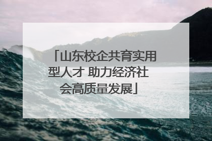 山东校企共育实用型人才 助力经济社会高质量发展
