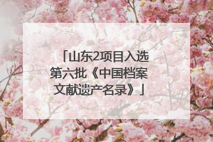 山东2项目入选第六批《中国档案文献遗产名录》