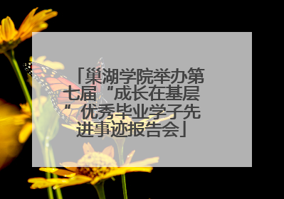 巢湖学院举办第七届“成长在基层”优秀毕业学子先进事迹报告会