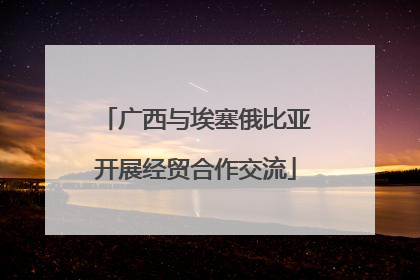 广西与埃塞俄比亚开展经贸合作交流