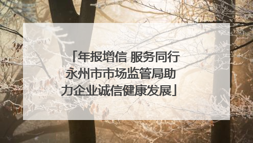 年报增信 服务同行 永州市市场监管局助力企业诚信健康发展