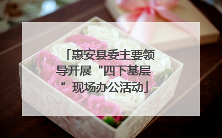 惠安县委主要领导开展“四下基层”现场办公活动