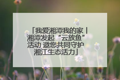 我爱湘潭我的家丨湘潭发起“云放鱼”活动 邀您共同守护湘江生态活力