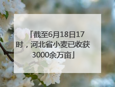截至6月18日17时，河北省小麦已收获3000余万亩