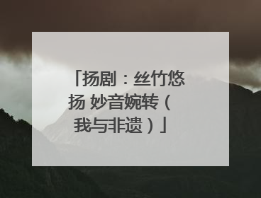 扬剧：丝竹悠扬 妙音婉转（我与非遗）