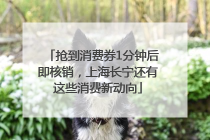 抢到消费券1分钟后即核销，上海长宁还有这些消费新动向
