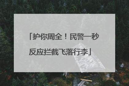 护你周全！民警一秒反应拦截飞落行李