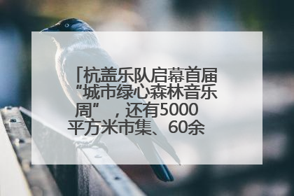 杭盖乐队启幕首届“城市绿心森林音乐周”，还有5000平方米市集、60余场免费活动等你来