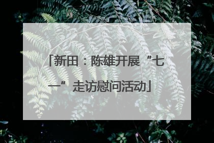 新田：陈雄开展“七一”走访慰问活动