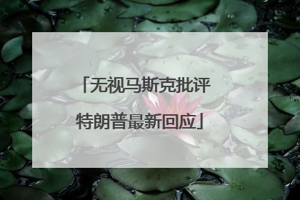 无视马斯克批评 特朗普最新回应
