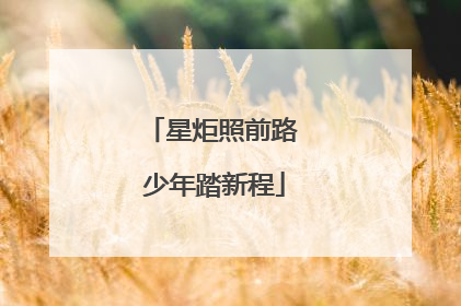 星炬照前路 少年踏新程