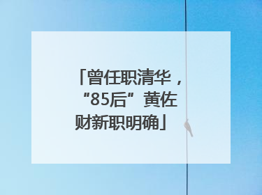 曾任职清华，“85后”黄佐财新职明确