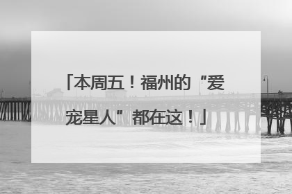 本周五！福州的“爱宠星人”都在这！