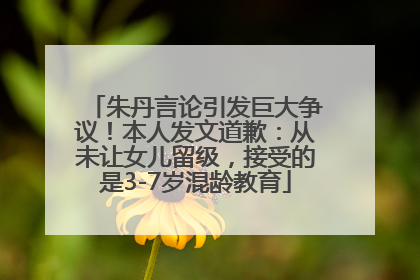 朱丹言论引发巨大争议！本人发文道歉：从未让女儿留级，接受的是3-7岁混龄教育