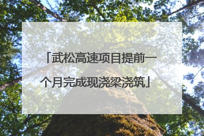 武松高速项目提前一个月完成现浇梁浇筑