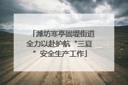 潍坊寒亭固堤街道全力以赴护航“三夏”安全生产工作