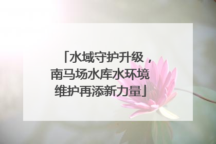 水域守护升级，南马场水库水环境维护再添新力量