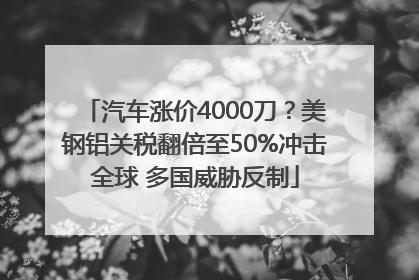 汽车涨价4000刀？美钢铝关税翻倍至50%冲击全球 多国威胁反制