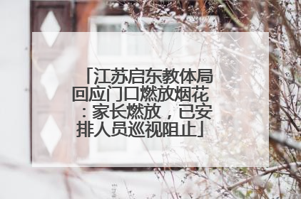 江苏启东教体局回应门口燃放烟花：家长燃放，已安排人员巡视阻止