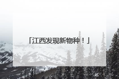 江西发现新物种！
