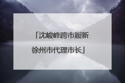 沈峻峰跨市履新徐州市代理市长