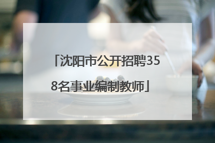 沈阳市公开招聘358名事业编制教师